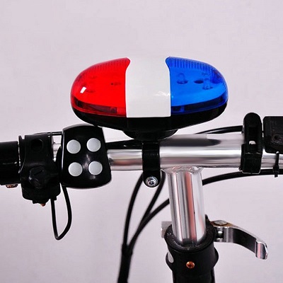 Bike Horn Bell Siren 4 Sounds & LED Warning Light